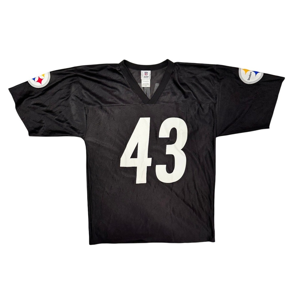 NFLâ Team Apparel Pittsburgh Steelers Troy Polamalu 43 Jersey Black Mens Medium